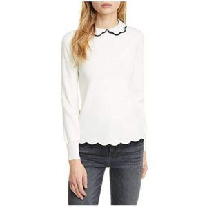 NWT Ted baker scallop hem collared sweater. Size 3 (US Size 8/10)